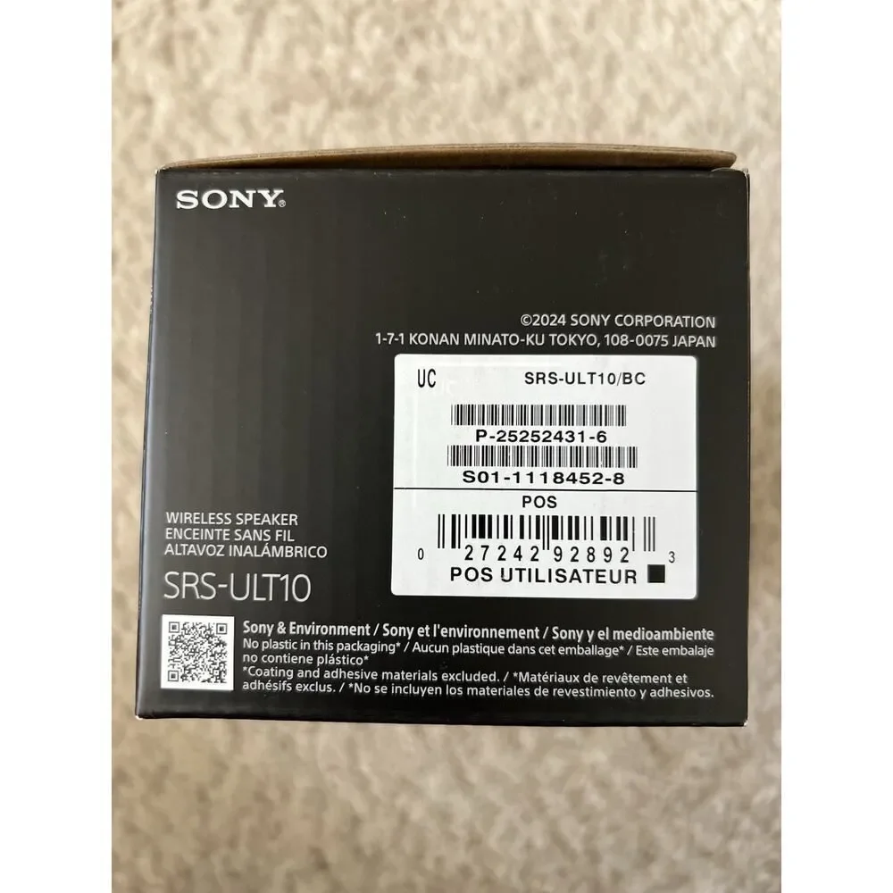 Sony ULT Field 1 Wireless Portable Bluetooth Speaker Black -New